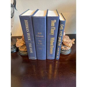 Modern Hardback Books by Color. Shades of Deep Blue set of 4